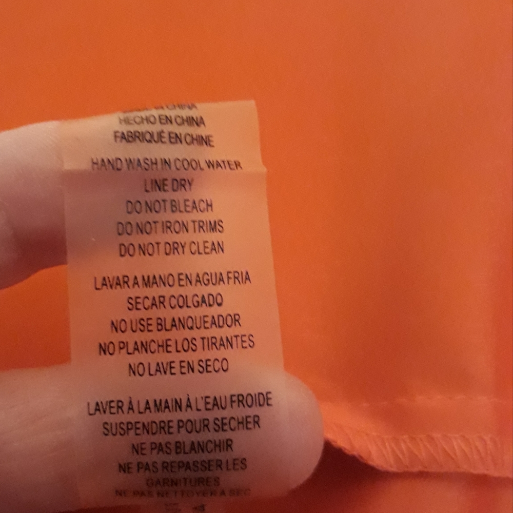 Vince Camuto Women's 18W Jeweled Beaded Orange Chiffon Shift Dress, Keyhole NWOT - Picture 9 of 11